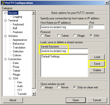 putty config dialog #4